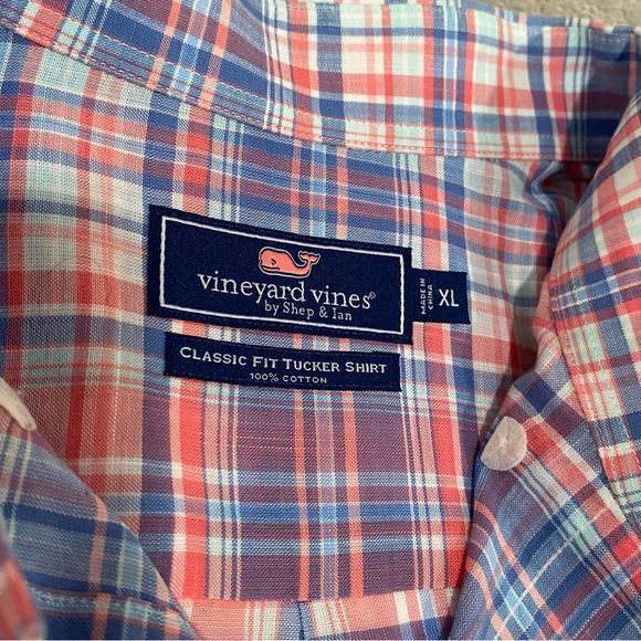 Vineyard Vines Pink & Blue Long Sleeve Plaid Button Up Collared Shirt XL - Picture 4 of 7
